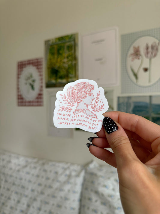 You Were Created for a Unique Purpose Sticker Christian Sticker Inspirational Bible Verse Sticker | Faith Quote Sticker for Laptop & Journal