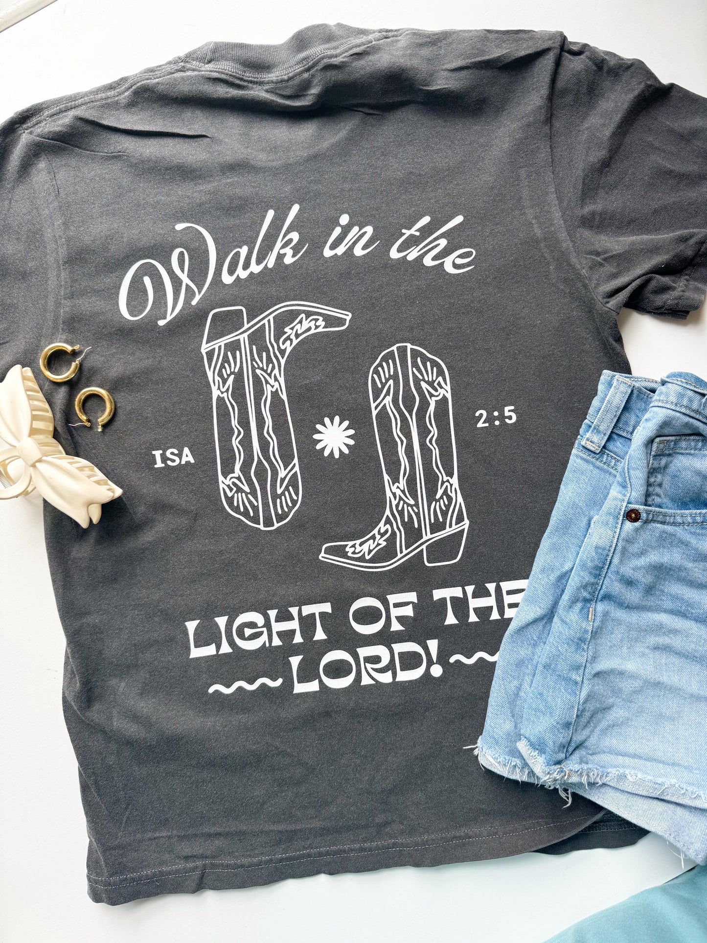 Walk in the Light of the Lord T-Shirt | Christian Comfort Colors Tee | Bible Verse Shirt | Trendy Faith Shirt | Aesthetic Christian Apparel