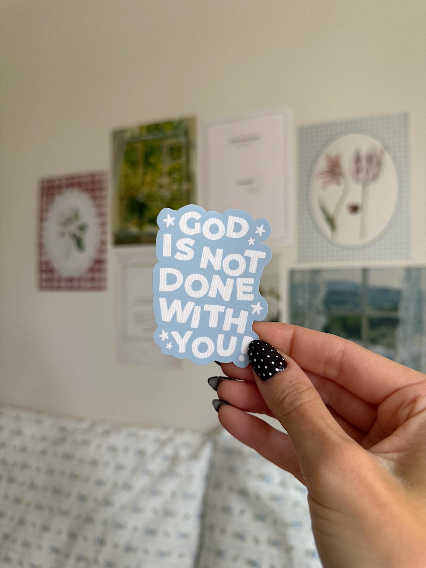 God Is Not Done With You Sticker | Christian Sticker | Faith Sticker | Encouragement Sticker | Bible Verse Decal | Laptop Sticker
