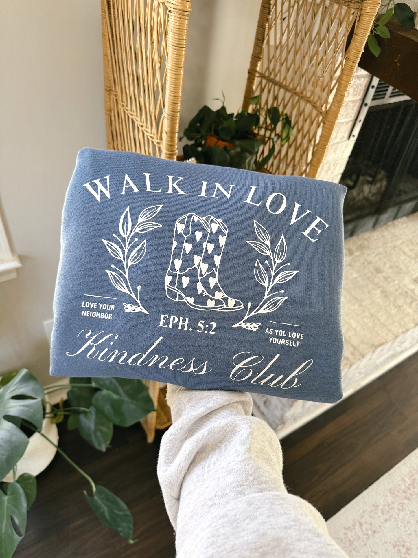 Walk in Love Kindness Club Crewneck | Christian Sweatshirt | Bible Verse Pullover | Trendy Faith Apparel | Aesthetic Christian Clothing