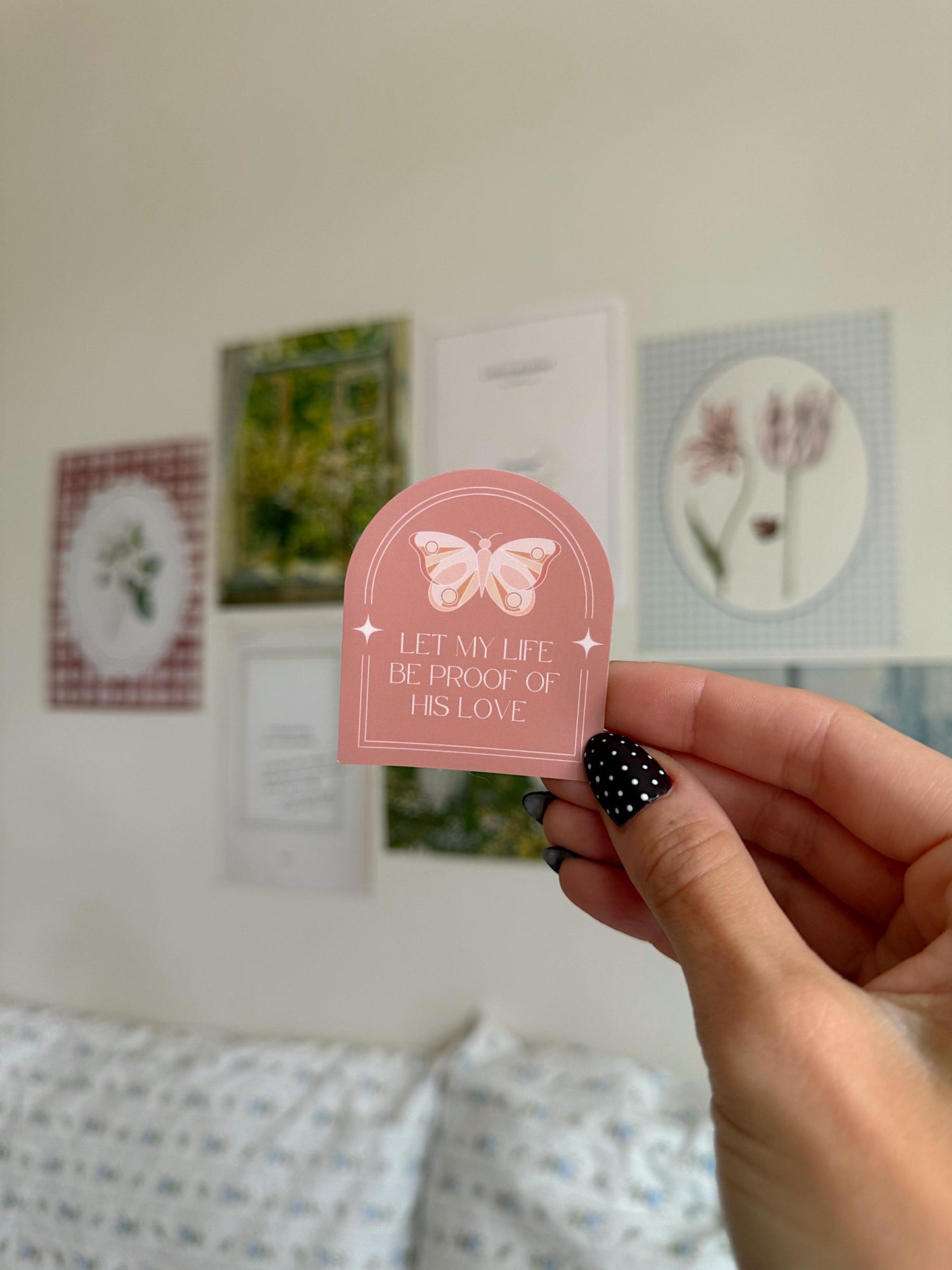 Let My Life Be Proof of His Love Sticker | Christian Bible Verse Vinyl | Faith Sticker | Aesthetic Christian Sticker for Journals & Laptops