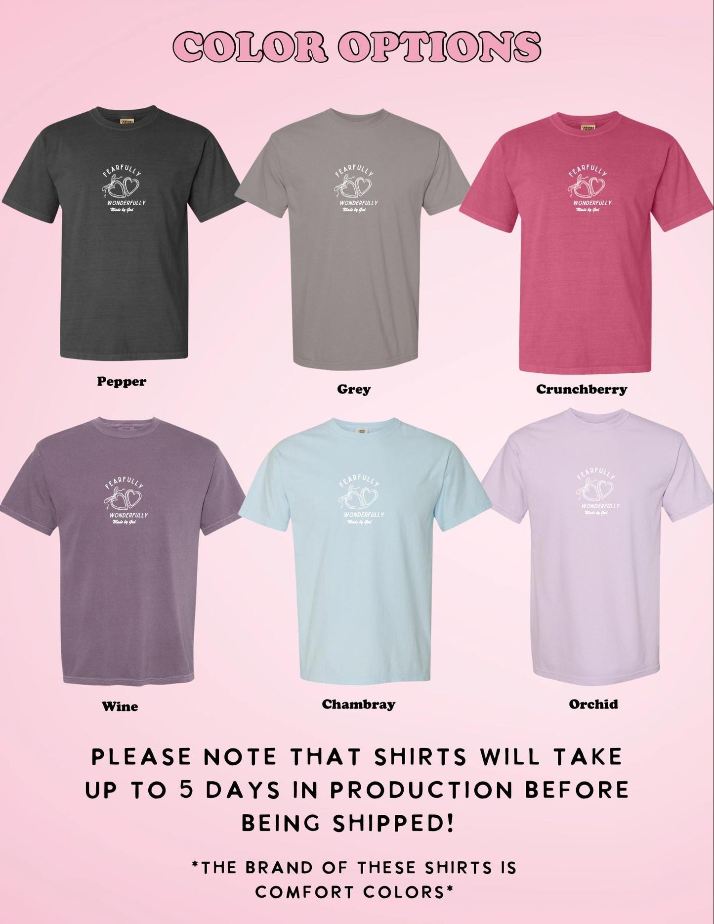 Fearfully and Wonderfully Made T-Shirt | Christian Comfort Colors Tee | Bible Verse Shirt | Trendy Faith Shirt | Aesthetic Christian Apparel