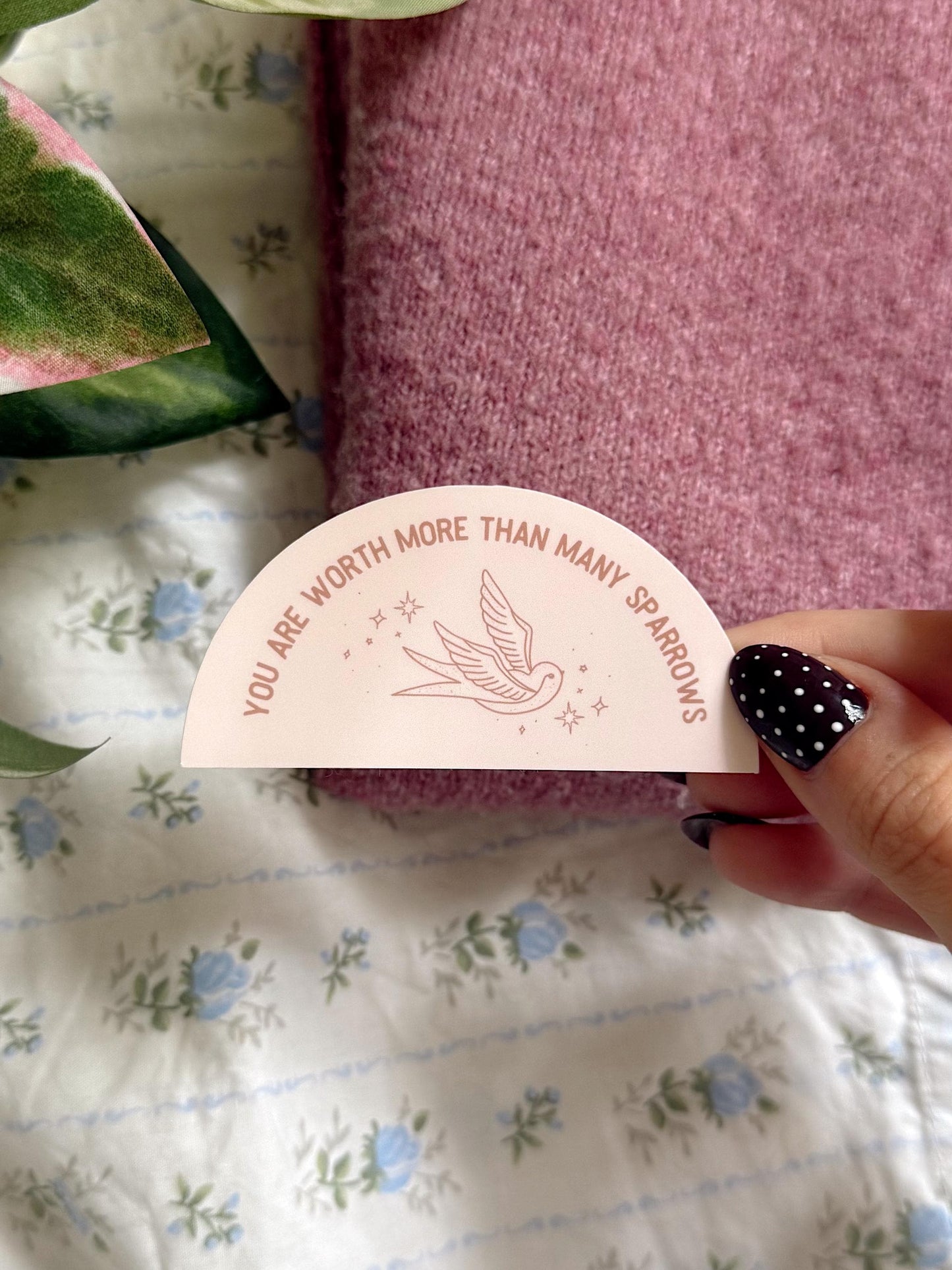 You Are Worth More Than Sparrows Sticker | Christian Bible Verse Vinyl | Faith Sticker | Aesthetic Christian Sticker for Journals & Laptops