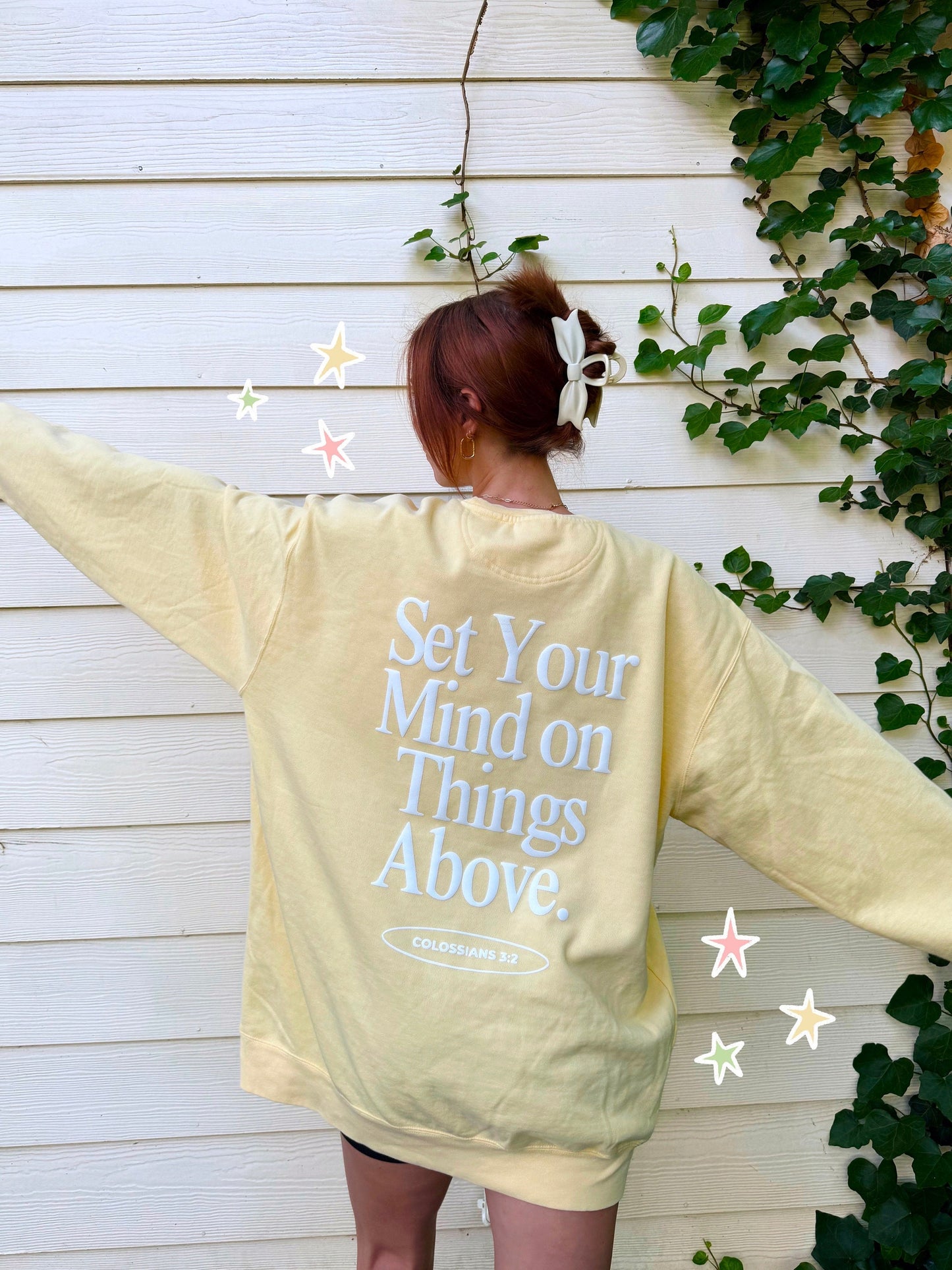 Set Your Mind on Things Above Sweatshirt | Christian Sweatshirt, Bible Verse Shirt, Religious Sweatshirt, Trendy Sweatshirt, Faith Crewneck