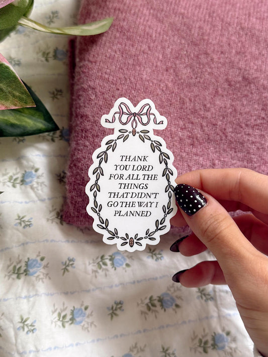 Thank You Lord Sticker | Christian Sticker | Faith Sticker | Bible Verse Sticker | Religious Vinyl Decal | Gratitude Sticker Laptop Sticker