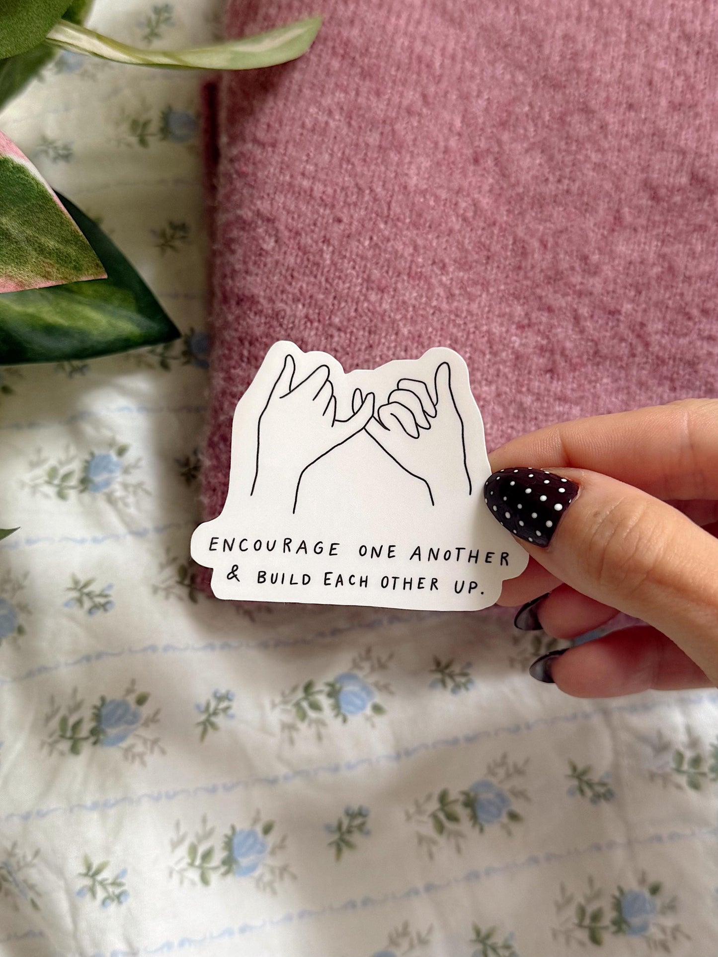 Encourage One Another Sticker | Christian Bible Verse Vinyl | Faith Quote Sticker | Aesthetic Christian Sticker | Scripture Sticker