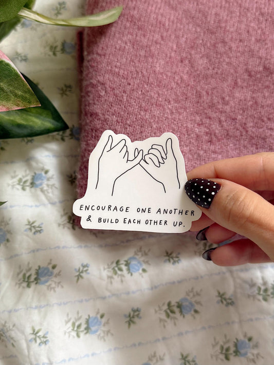 Encourage One Another Sticker | Christian Bible Verse Vinyl | Faith Quote Sticker | Aesthetic Christian Sticker | Scripture Sticker