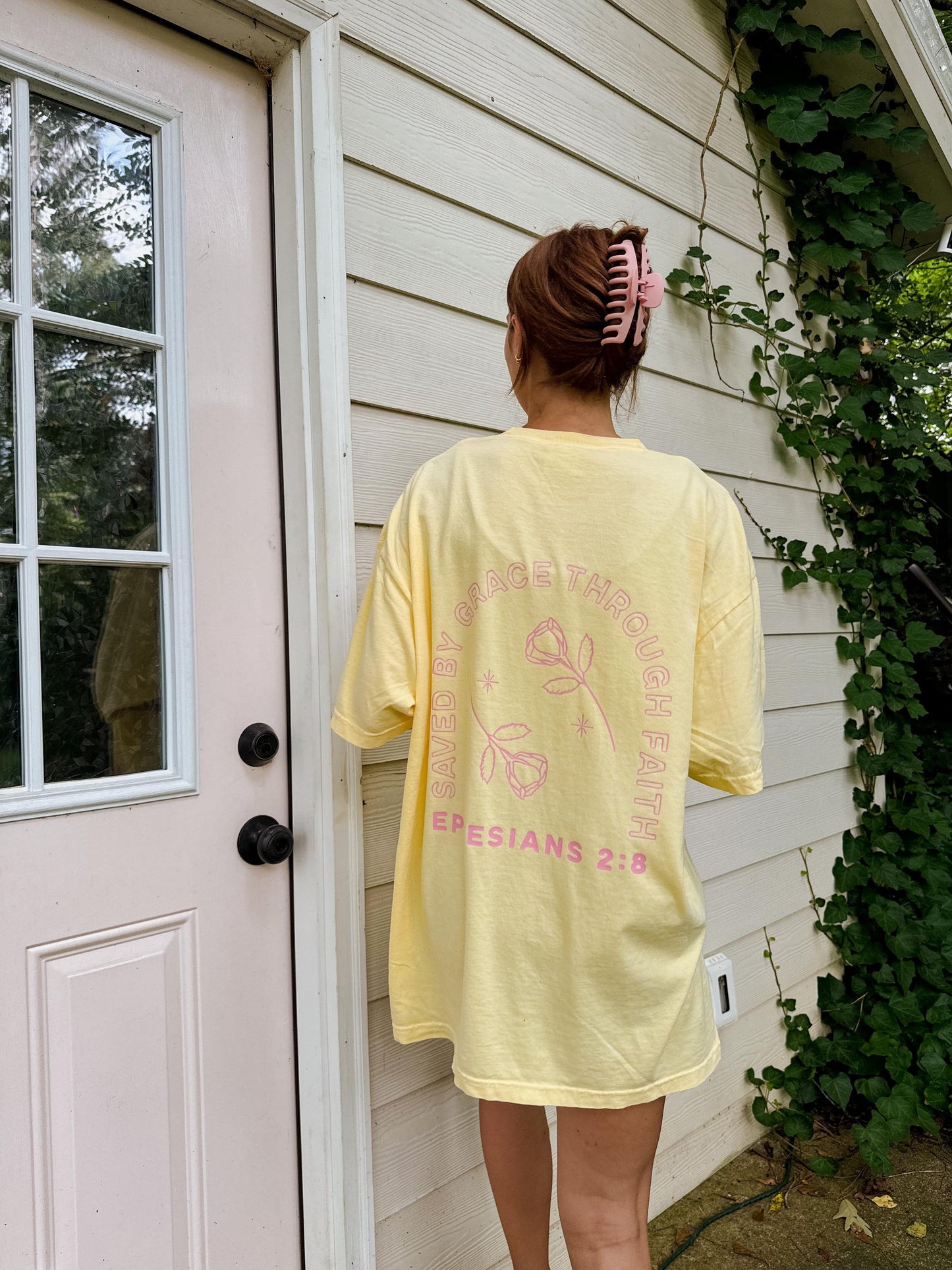 Saved By Grace Shirt | Christian Graphic Tee | Bible Verse T-Shirt | Trendy Faith Apparel | Aesthetic Christian Gift for Women