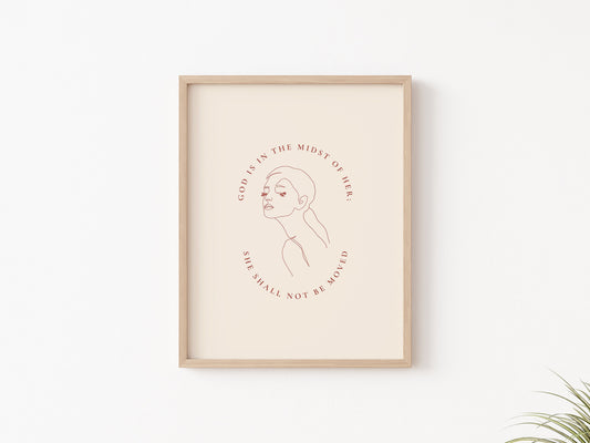 Psalm 46:5 Digital Download | Christian Art, Christian Wall Art, Minimalist Christian Decor, Bible Verse Printable, Instant art