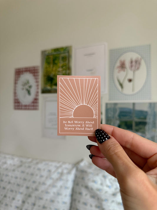 Do Not Worry About Tomorrow Sticker Christian Minimalist Vinyl Sticker Bible Verse Sticker Matthew 6:34 Faith Sticker for Laptop, Journal