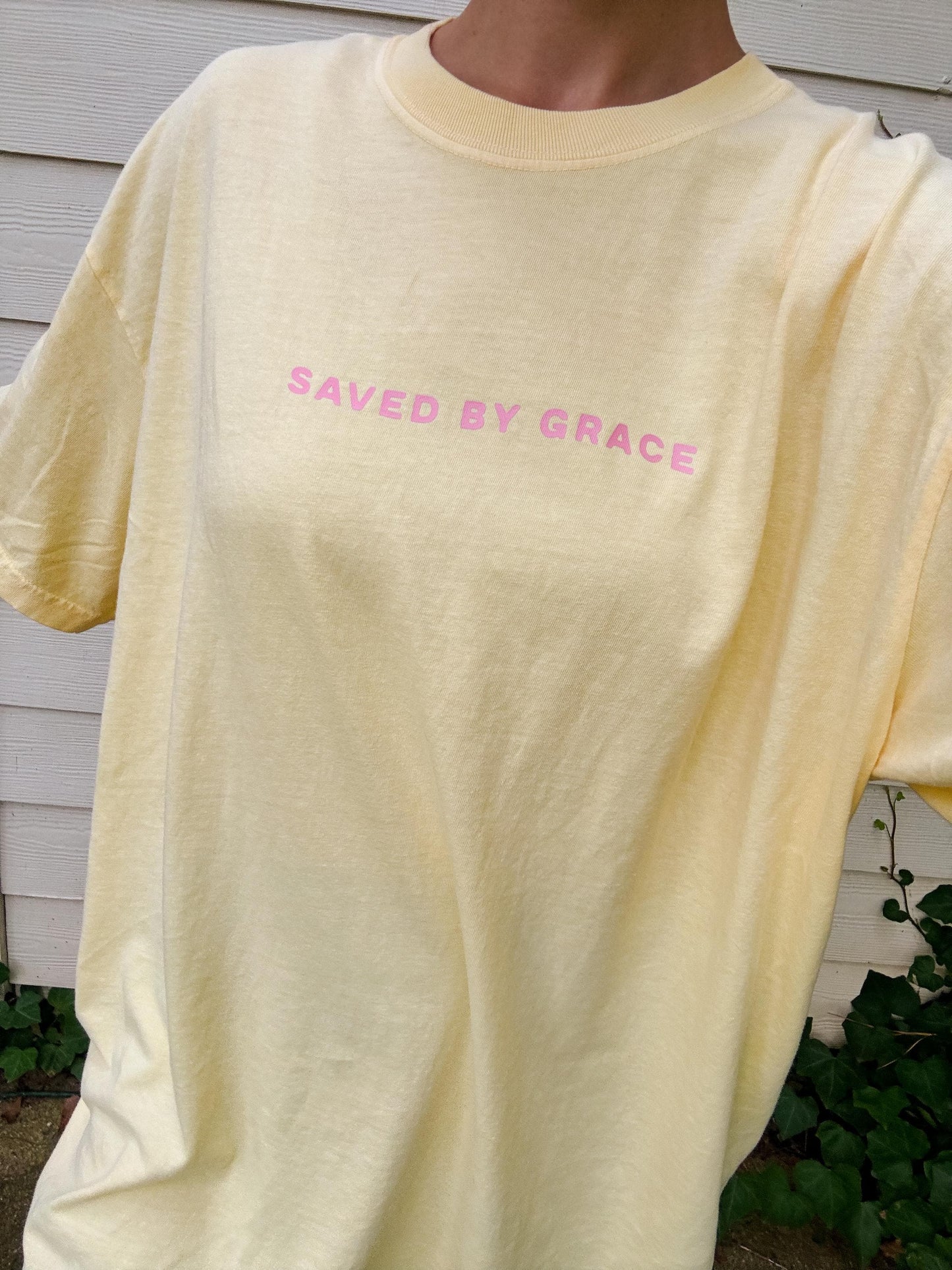 Saved By Grace Shirt | Christian Graphic Tee | Bible Verse T-Shirt | Trendy Faith Apparel | Aesthetic Christian Gift for Women