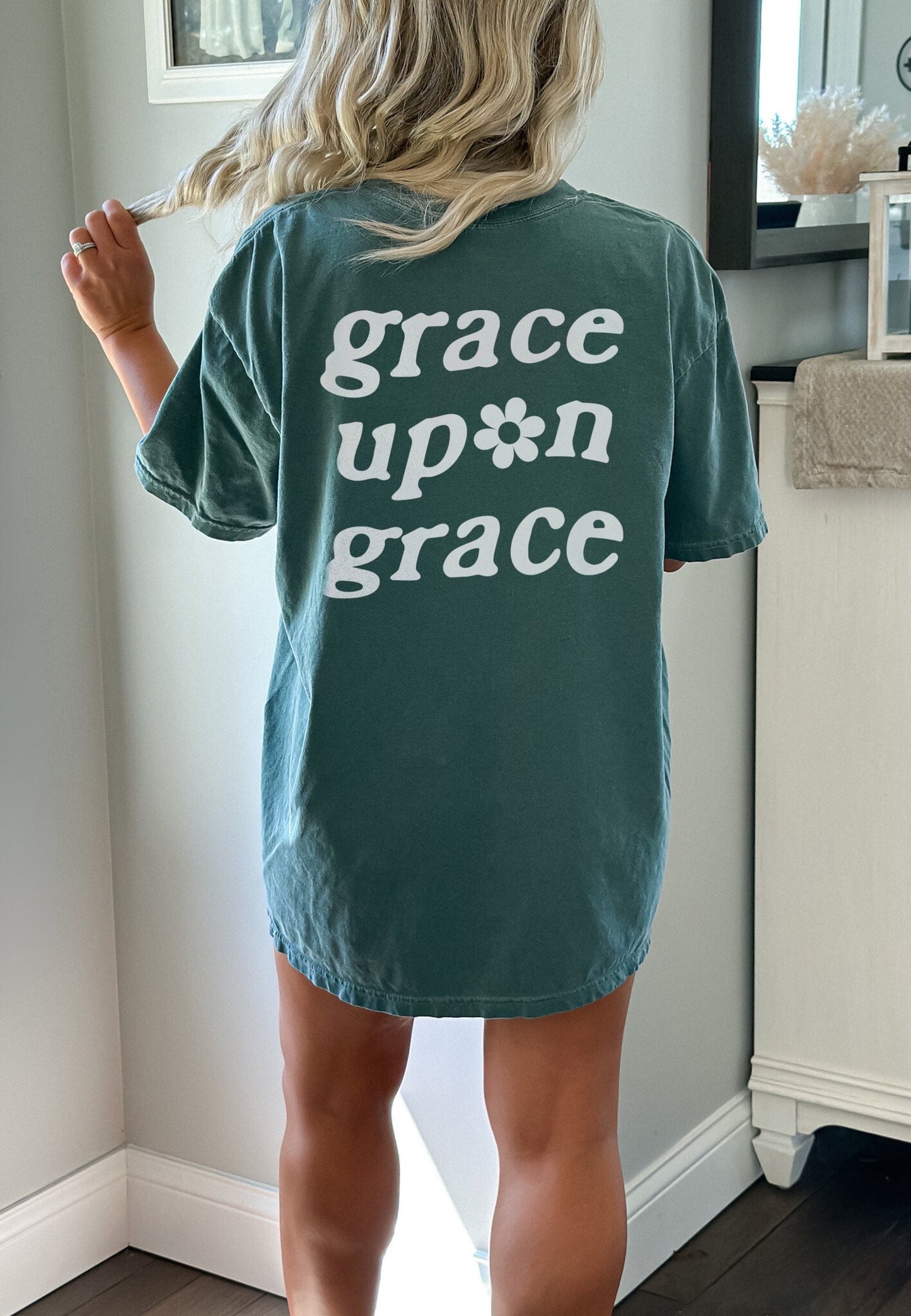 Grace Upon Grace T-Shirt | Christian Comfort Colors Tee | Trendy Faith Shirt | Bible Verse Shirt | Aesthetic Christian Apparel