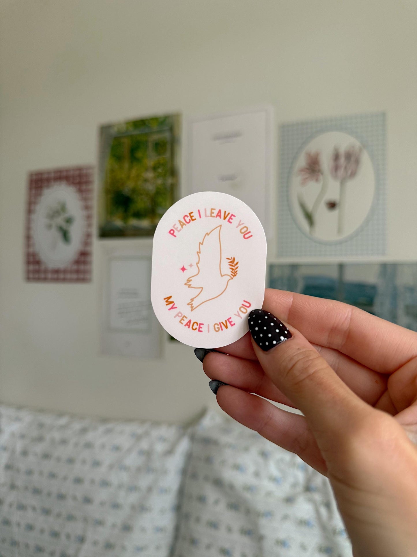 Peace I Leave You Sticker | Christian Bible Verse Vinyl | Aesthetic Faith Christian Sticker | Scripture Sticker for Journals & Laptops