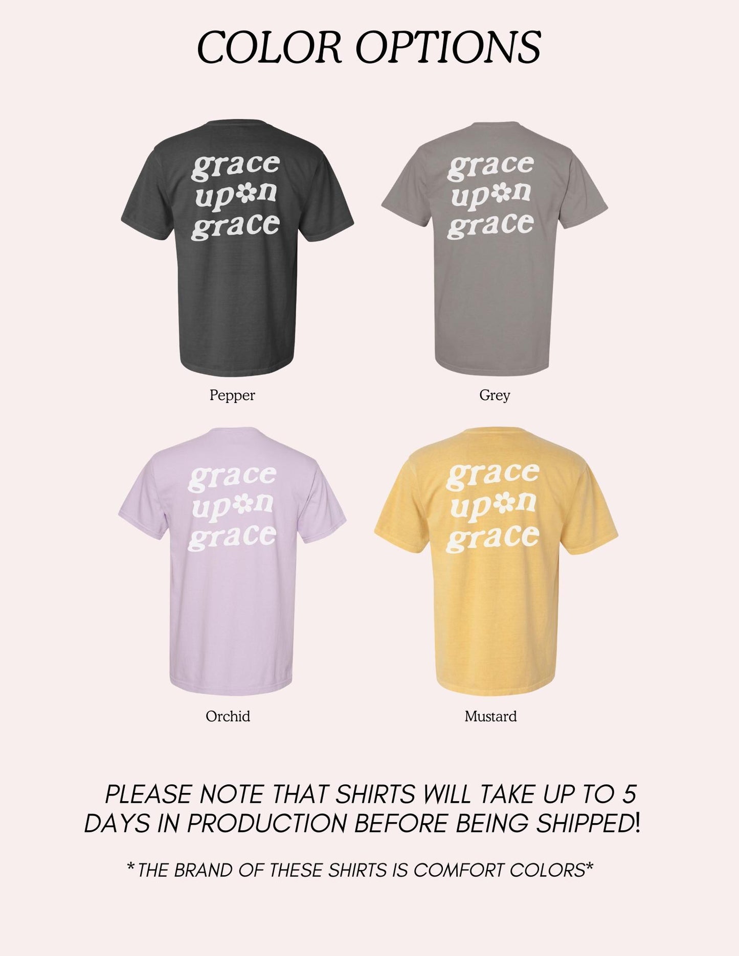Grace Upon Grace T-Shirt | Christian Comfort Colors Tee | Trendy Faith Shirt | Bible Verse Shirt | Aesthetic Christian Apparel